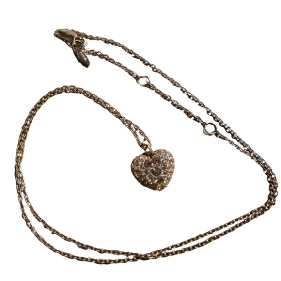 Fossil Gold Toned Heart Sparkle Necklace - Picture 1 of 2